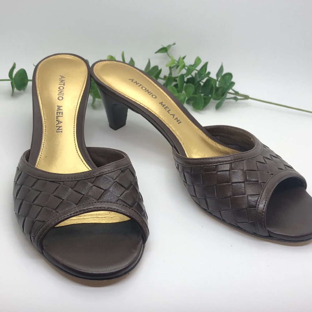 ANTONIO MELANI Brown Woven Heels